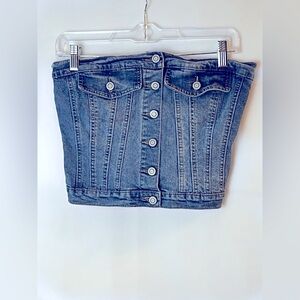Strapless Blue Denim Tube Top